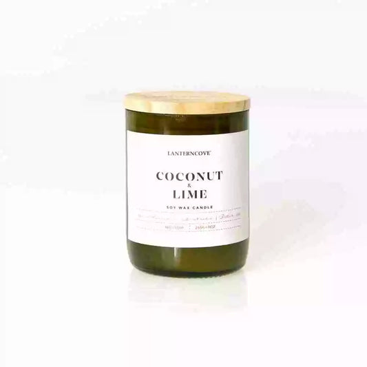 Lanterncove Jade 9 oz Soy Wax Candle Coconut and Lime