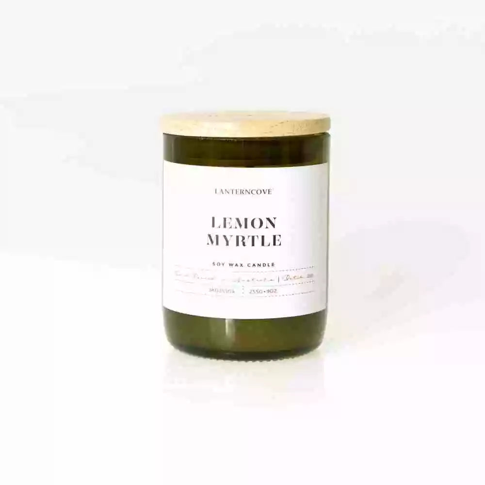 Lanterncove Jade 9 oz Soy Wax Candle Lemon Myrtle