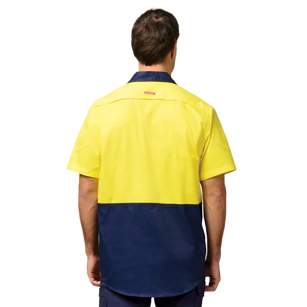 Hard Yakka Core Hi-Vis Light Weight Vented Short Sleeve Cotton Shirt