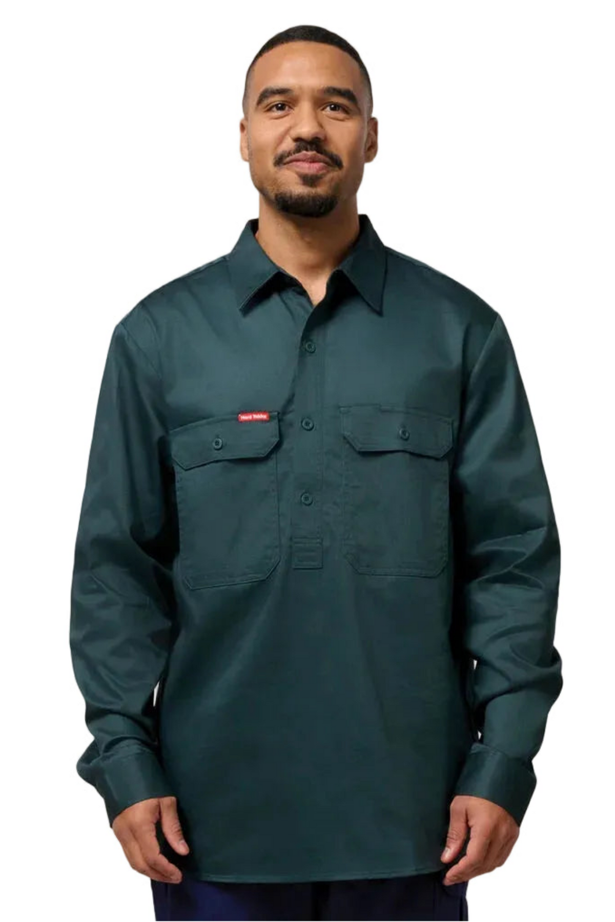 Hard Yakka Long Sleeve Closed Front Cotton Drill Work Shirt