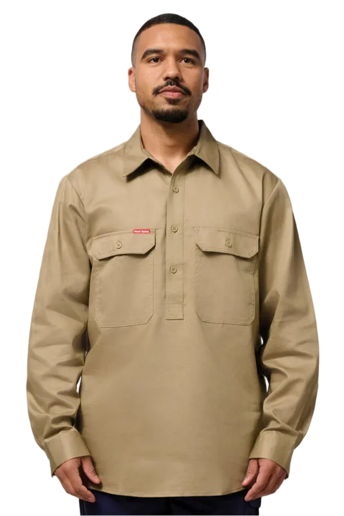 Hard Yakka Long Sleeve Closed Front Cotton Drill Work Shirt