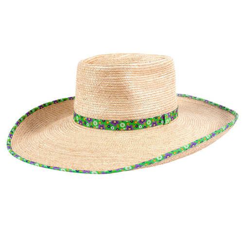 SUNBODY HAT AVA STANDARD GREEN FLOWERS