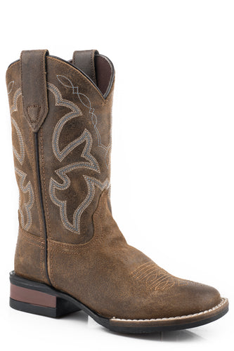 ROPER BIG KIDS MONTEREY TAN LEATHER BOOTS