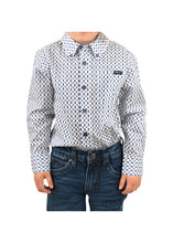 Load image into Gallery viewer, BOYS FREEMAN PRINT BUTTON L/S SHIRT