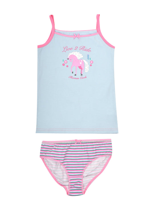THOMAS COOK GIRLS SINGLET UNDIES PACK OF 2 STRIPE SET