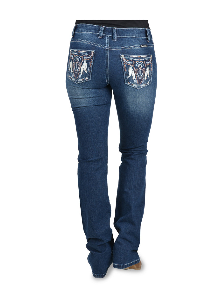 Pure Western Womens Bettina Relaxed Rider Jeans 36 Inch Leg