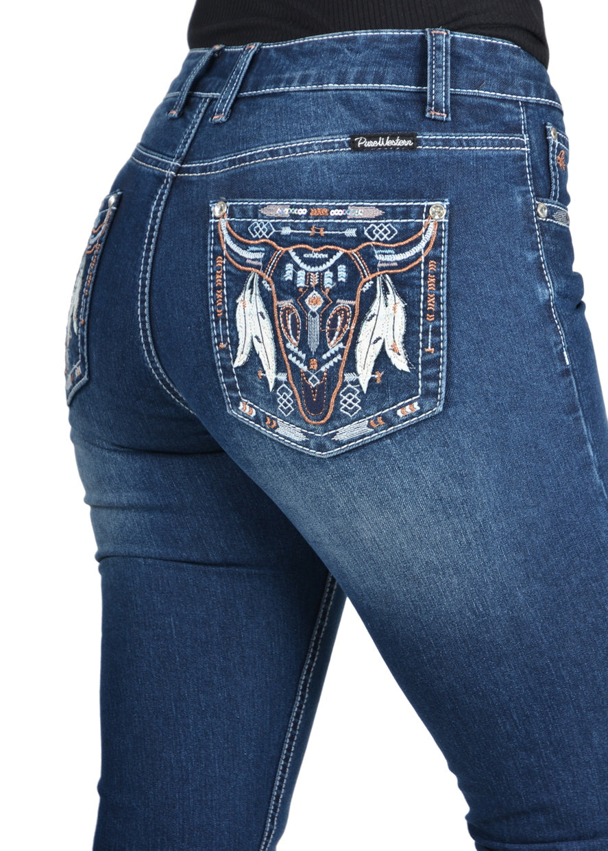 Pure Western Womens Bettina Relaxed Rider Jeans 36 Inch Leg