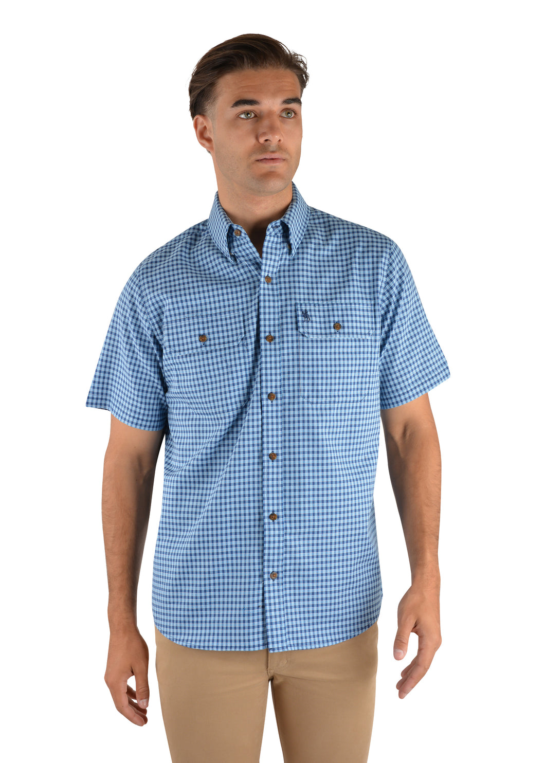 MENS CANNING CHECK 2-PKT S/S SHIRT