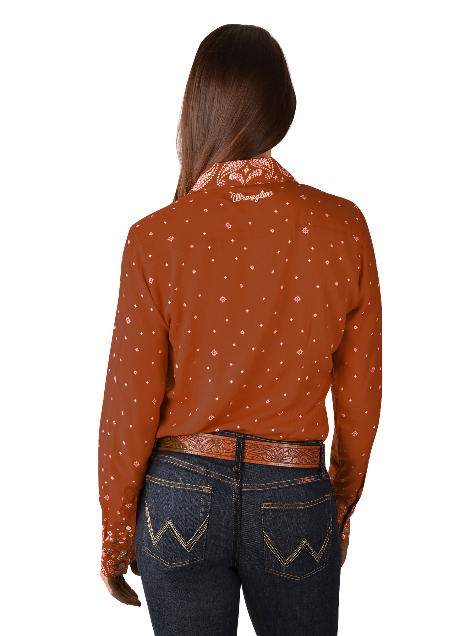 WRANGLER WOMENS CARLISE PRINT LONG SLEEVE SHIRT