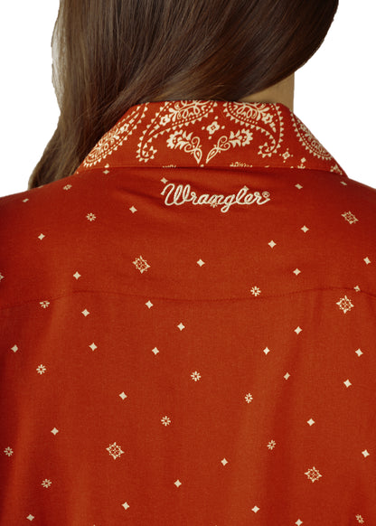 WRANGLER WOMENS CARLISE PRINT LONG SLEEVE SHIRT