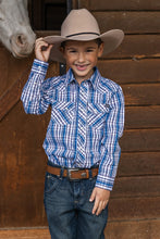 Load image into Gallery viewer, PURE WESTERN BOYS BOLT CHECK WESTERN L/S SHIRT