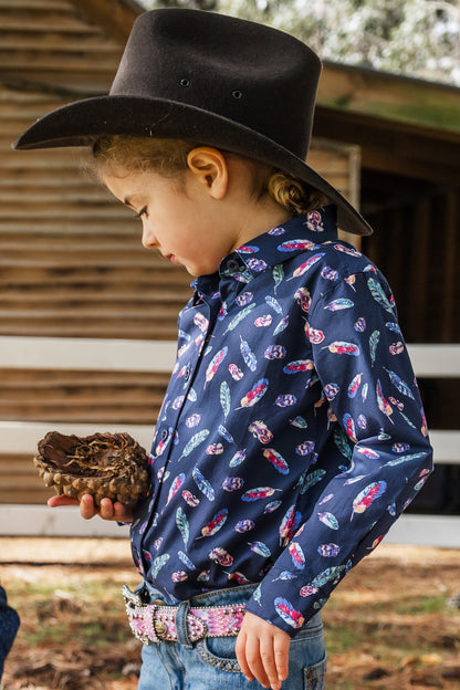 PURE WESTERN GIRLS HARLENE PRINT LONG SLEEVE SHIRT