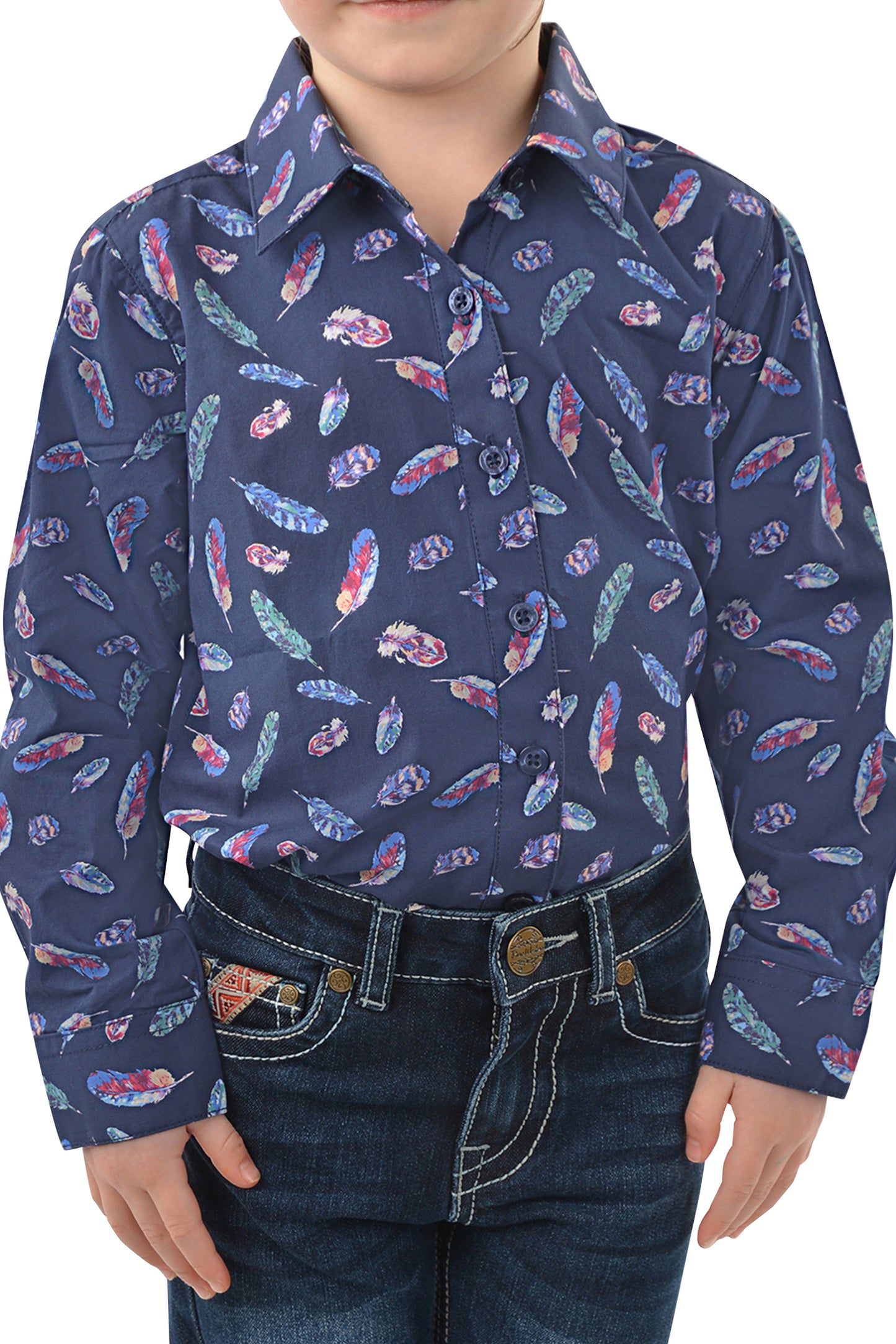 PURE WESTERN GIRLS HARLENE PRINT LONG SLEEVE SHIRT