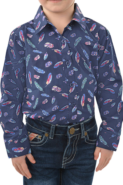 PURE WESTERN GIRLS HARLENE PRINT LONG SLEEVE SHIRT