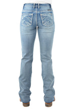 Load image into Gallery viewer, PURE WESTERN WOMENS CRISSCROSS RELAX RIDER JEAN 36 LEG