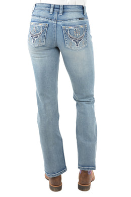 Pure Western Womens Steer Bootcut Jeans 32 Inch Leg