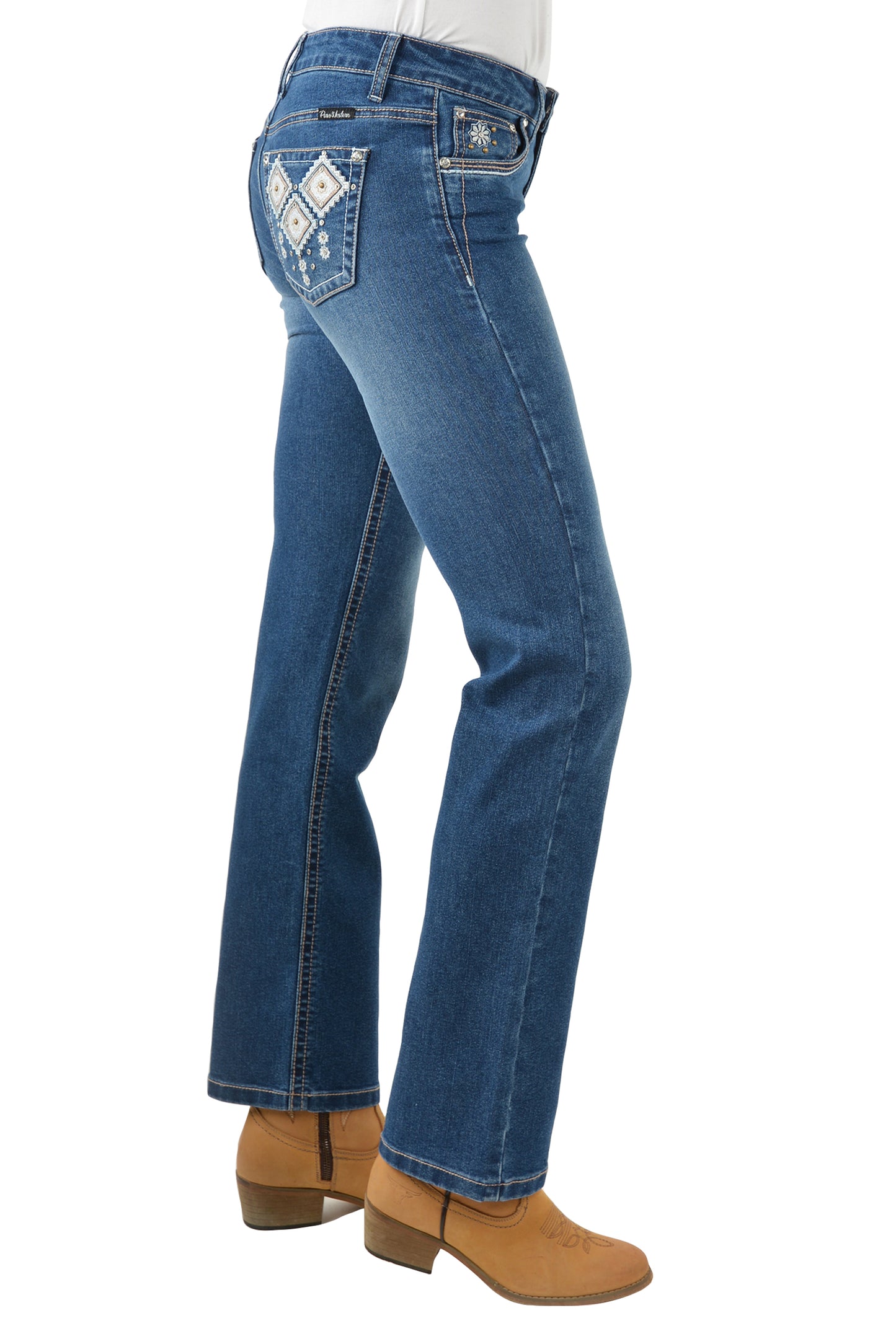Pure Western Womens Snowie Straight Leg Jeans 32 Inch Leg