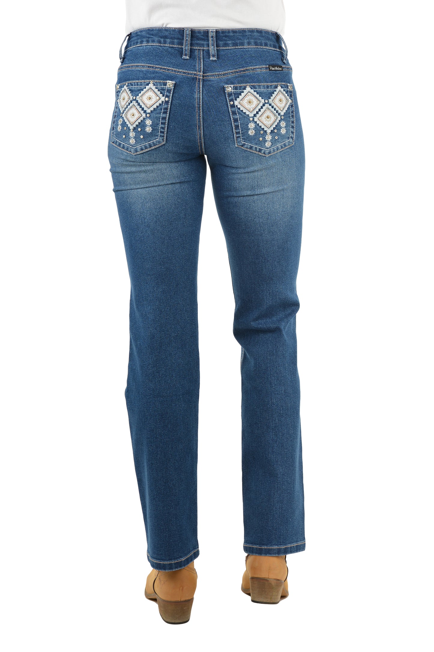 Pure Western Womens Snowie Straight Leg Jeans 32 Inch Leg