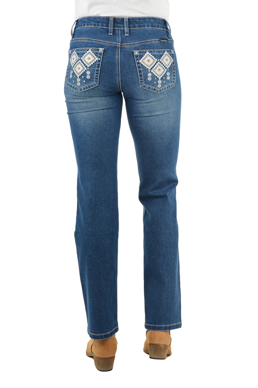 Pure Western Womens Snowie Straight Leg Jeans 32 Inch Leg