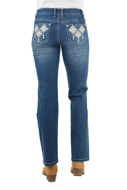 Pure Western Womens Snowie Straight Leg Jeans 32 Inch Leg