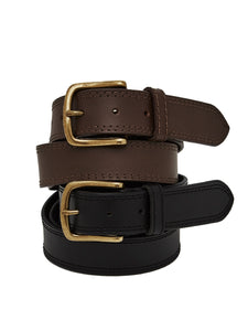 35mm Jeans Belt with Antique Brass Buckle