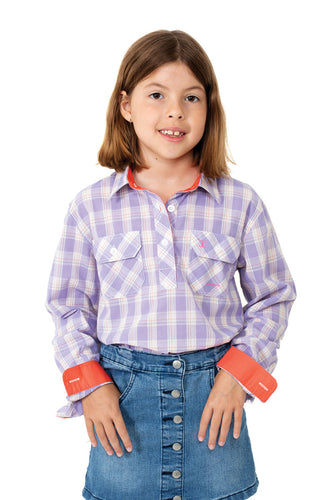 JC GLS HARPER HALF BUTTON PRINT WORKSHIRT