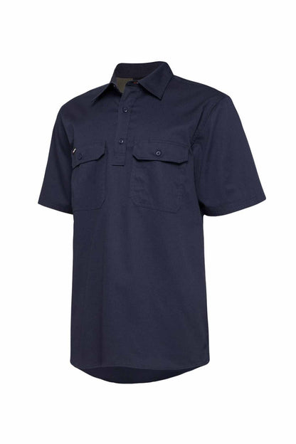 KingGee Short Sleeve Closed Front 145G Mens Work Shirt