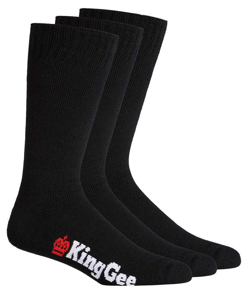 KingGee Mens Bamboo Crew Work Socks 3 Pack