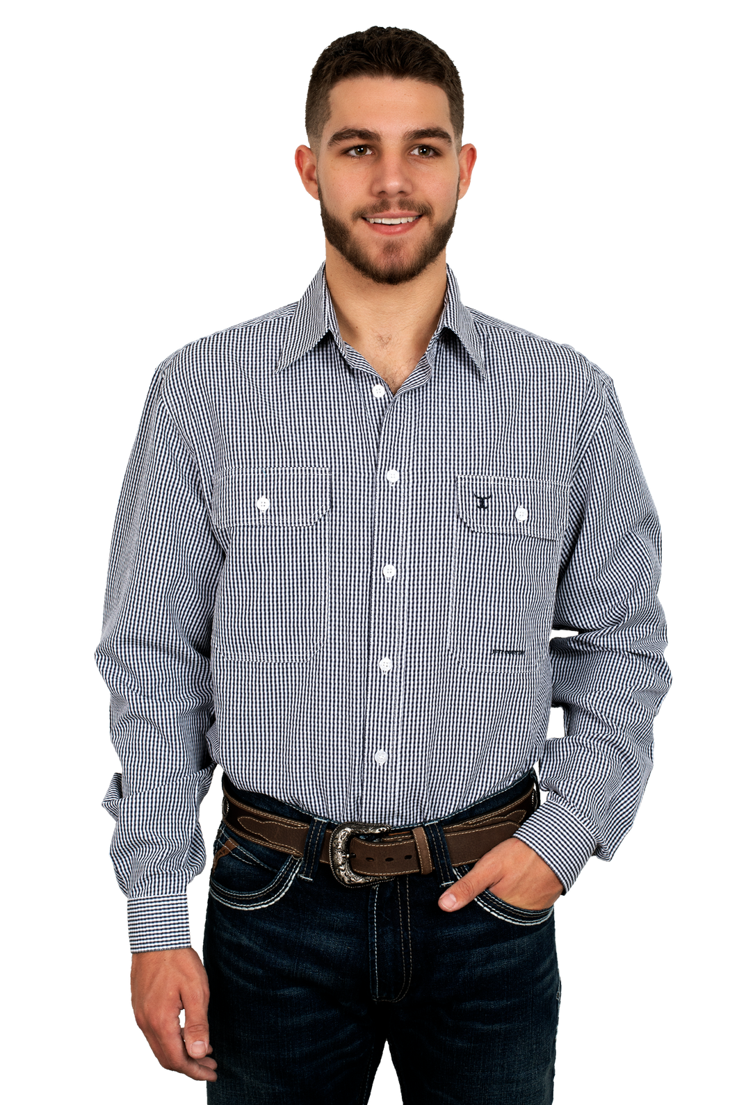 JUST COUNTRY MENS AUSTIN FULL BUTTON PRINT WORKSHIRT