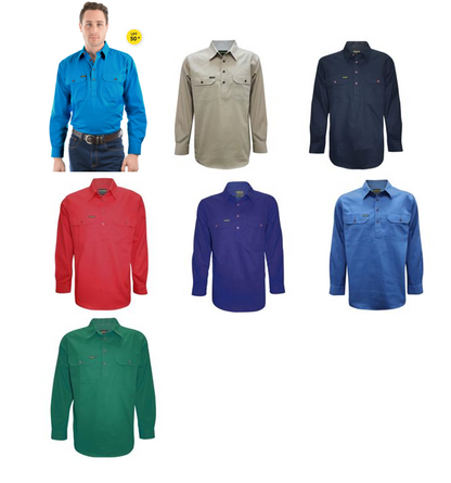 MENS HALF PLACKETLIGHT COTTON SHIRT