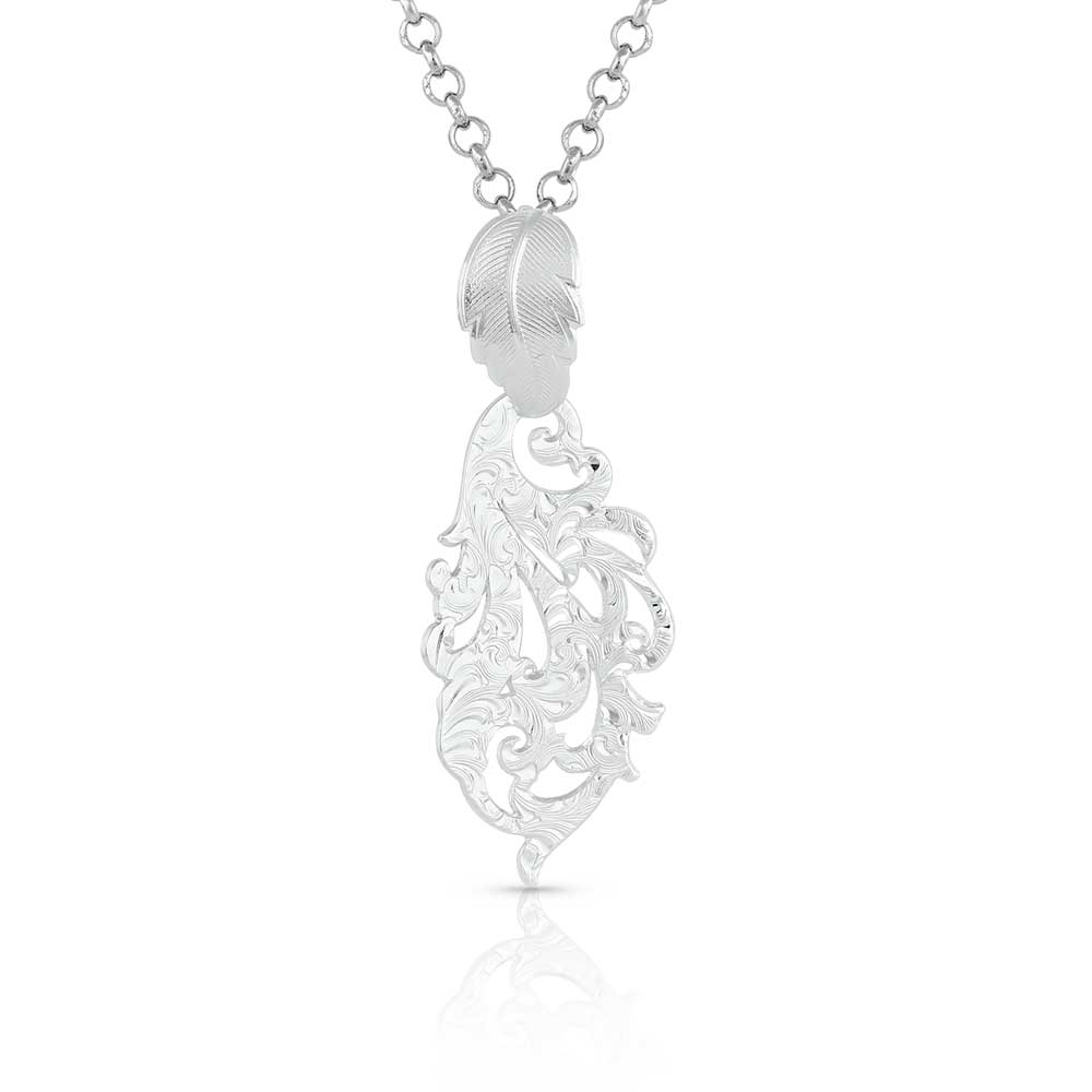 Montana Silversmiths Mountain Calling Feather Necklace