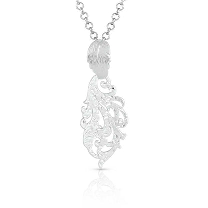 Montana Silversmiths Mountain Calling Feather Necklace
