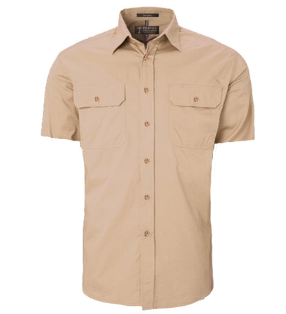 Mens Pilbara Open Front Short Sleeve Country Work Shirt