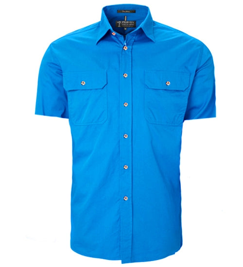 Mens Pilbara Open Front Short Sleeve Country Work Shirt