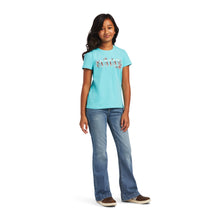 Load image into Gallery viewer, ARIAT GIRLS REAL SHADOW LOGO SS TEE AMAZONITE