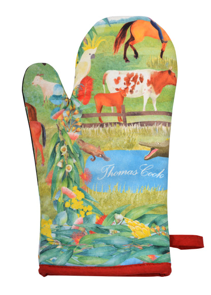 THOMAS COOK FARM FRIENDS OVEN MITT POT HOLDER SET