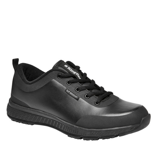 KingGee Womens Superlite Leather Lace-Up Work Shoes - Black