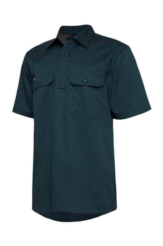 KingGee Short Sleeve Closed Front 145G Mens Work Shirt