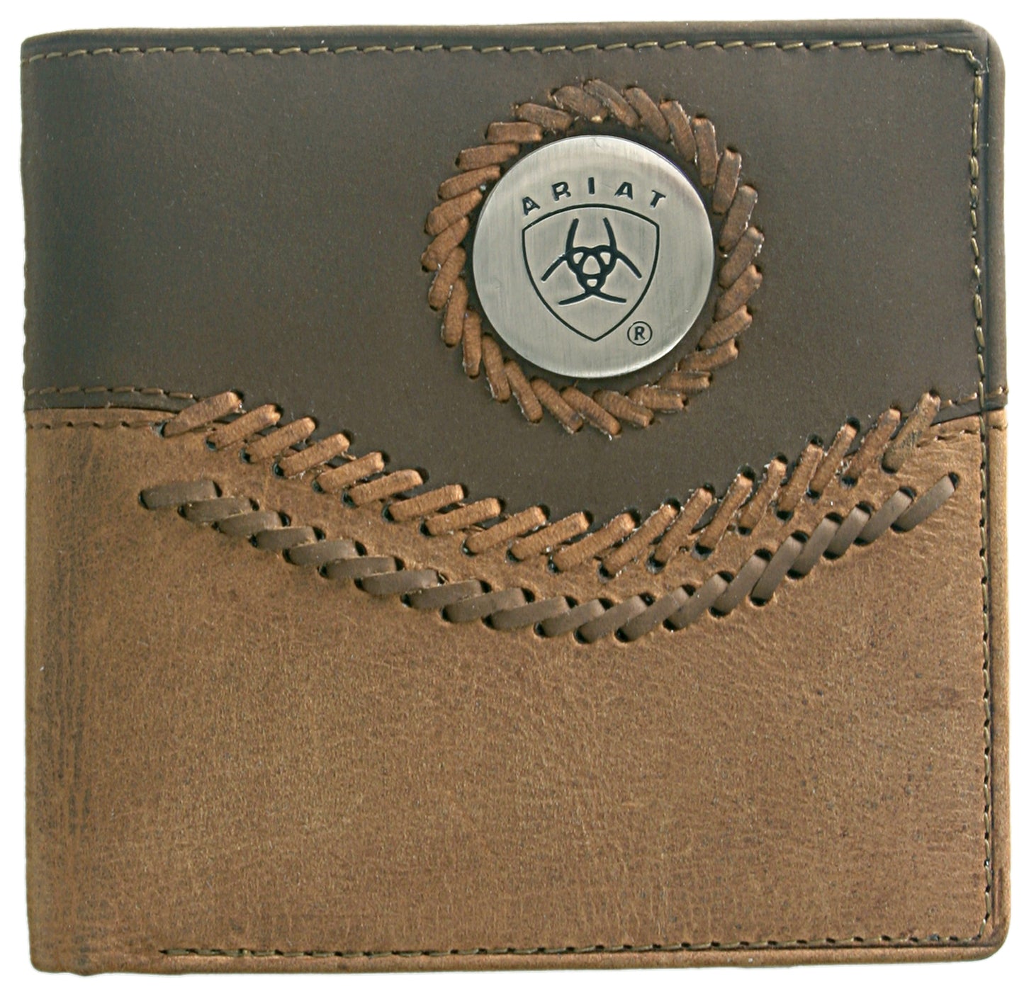 Ariat Mens Bi-Fold Wallet Two Toned Accents