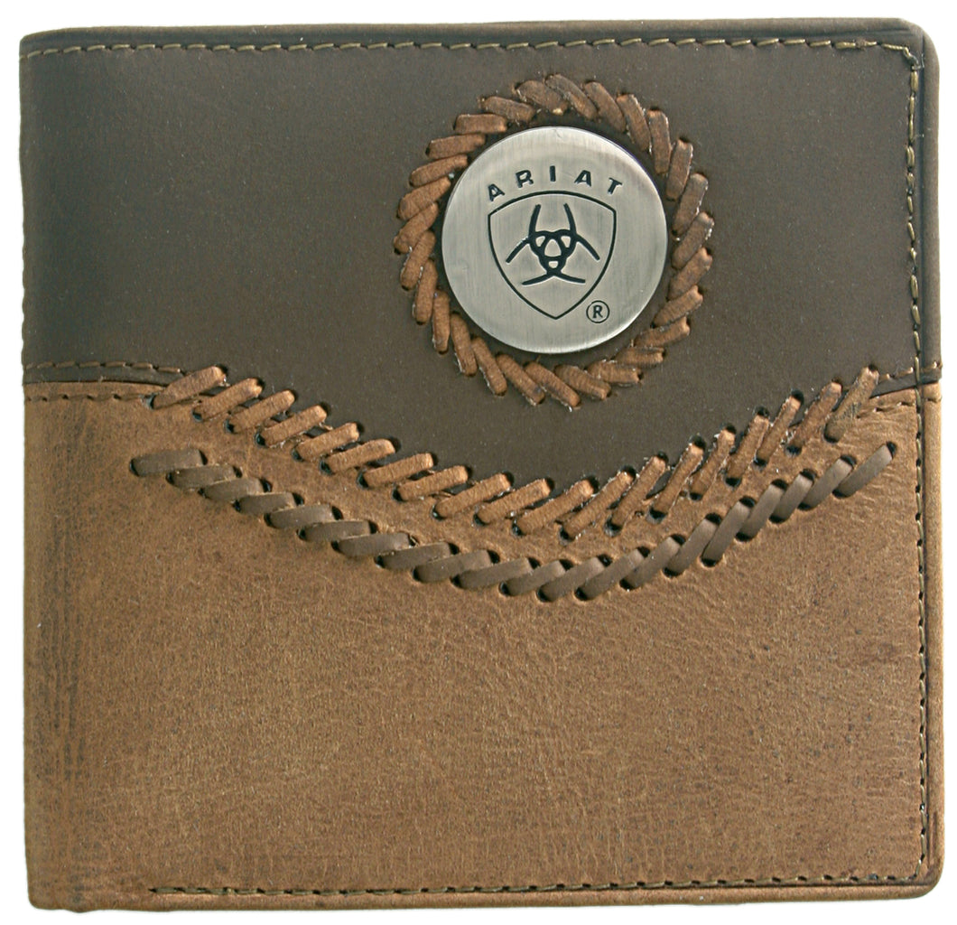 Ariat Mens Bi-Fold Wallet Two Toned Accents