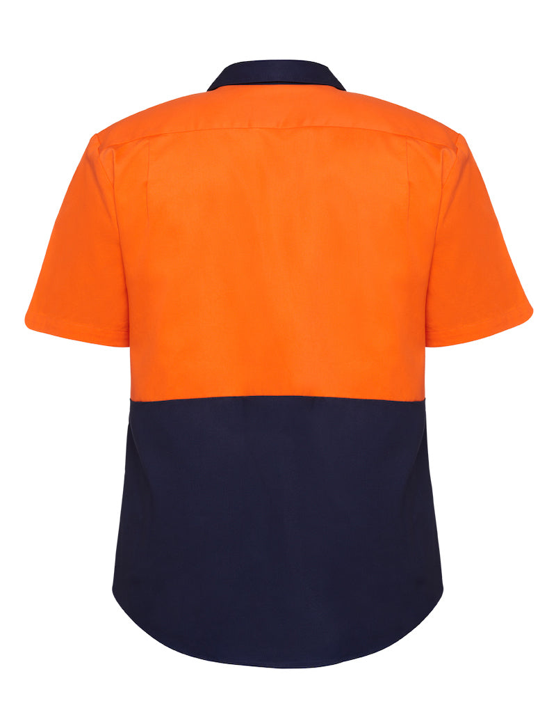 Hard Yakka Core Hi-Vis Light Weight Vented Short Sleeve Cotton Shirt