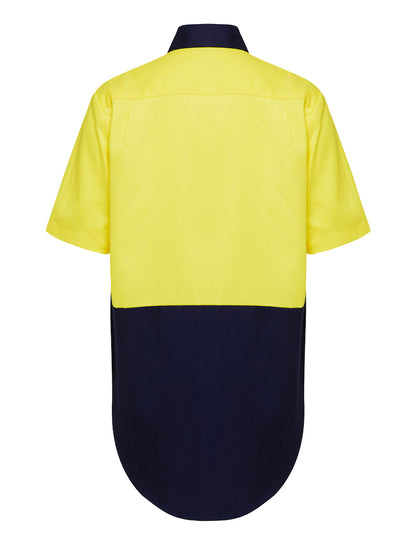 Hard Yakka Core Hi-Vis Light Weight Vented Short Sleeve Cotton Shirt