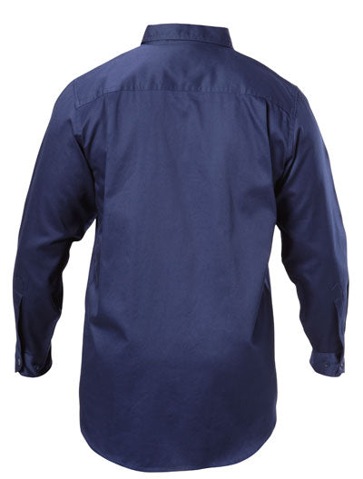 Hard Yakka Long Sleeve Open Front Cotton Drill Work Shirt