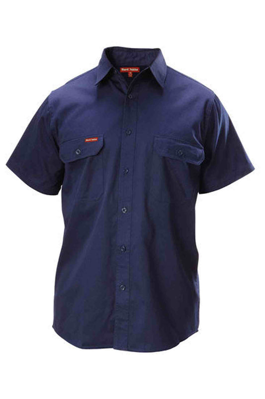 Hard Yakka Short Sleeve Open Front Cotton Drill Work Shirt