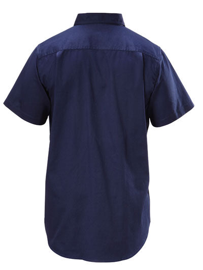 Hard Yakka Short Sleeve Open Front Cotton Drill Work Shirt