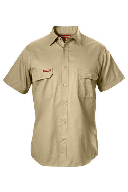 Hard Yakka Short Sleeve Open Front Cotton Drill Work Shirt