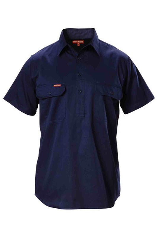Hard Yakka Short Sleeve Closed Front Cotton Drill Work Shirt