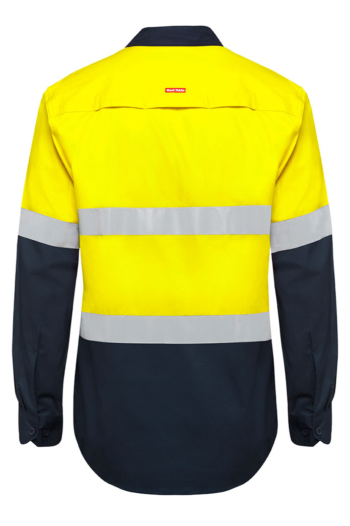 Hard Yakka Core HI-Vis Long Sleeve 2 Tone Taped Vented Cotton Shirt