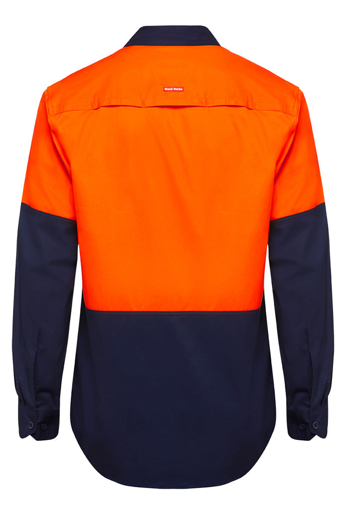 Hard Yakka Core Hi-Vis Long Sleeve 2 Tone Vented Cotton Shirt