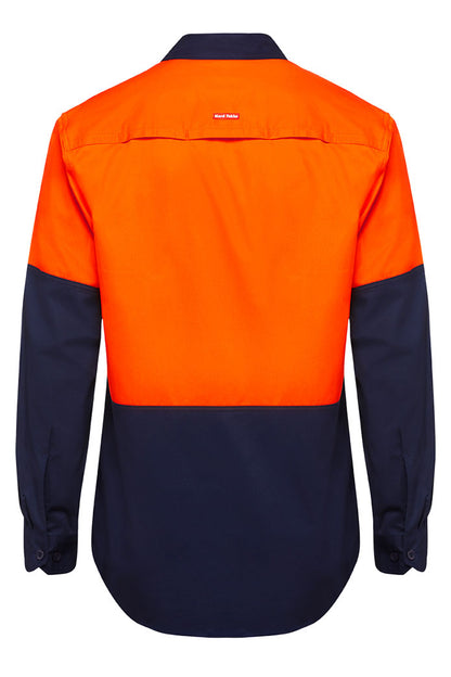 Hard Yakka Core Hi-Vis Long Sleeve 2 Tone Vented Cotton Shirt